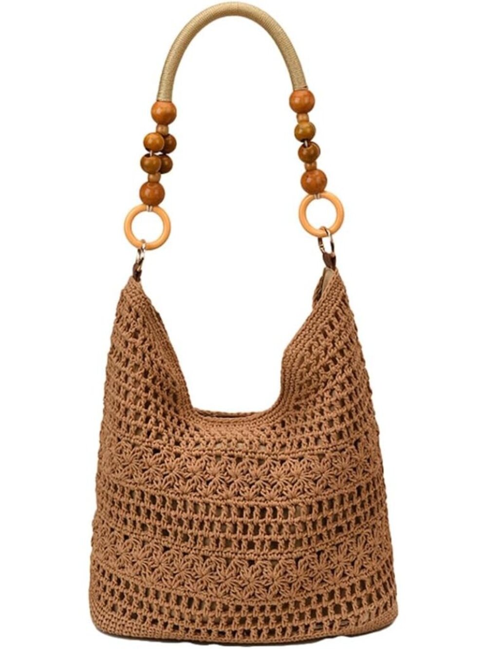 Crochet Handbags Women Summer Beach Purse Boho Crossbody Tote Bag Beaded Top Han